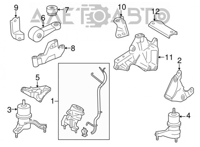 Подушка (опора) двигуна, права верхня 1236331030 TOYOTA