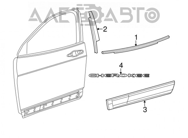 Молдинг двери передней правой FPS FP3805322 цена, от 24.31 USD