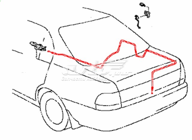 Трос открывания багажника (двери 3/5-й задней) на Toyota Carina E 