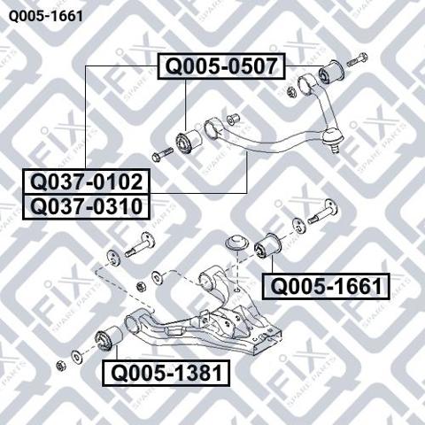 Сайлентблок передней подвески Q-fix Q0051661 цена, от 9.83 USD