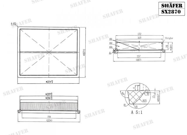 SX2870 Shafer Воздушный фильтр двигателя