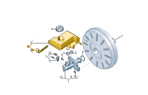 Tanque de cilindro mestre do freio (de fluido de freio) Skoda Octavia III A7 5E3, NL3, NR3