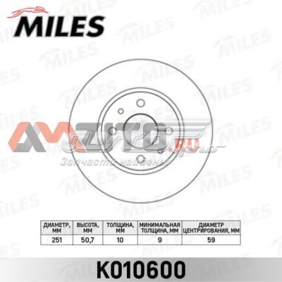 K010600 Miles диск тормозной задний