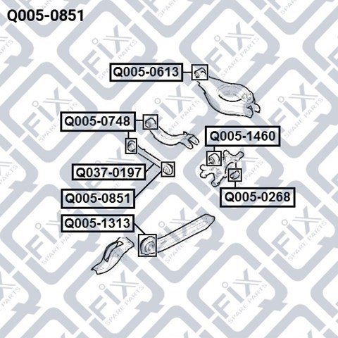 Купить Q0050851 Q-fix Сайлентблок заднего поперечного рычага наружный