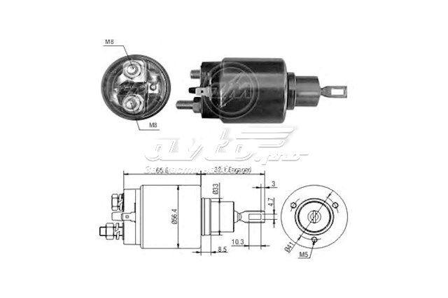 9330331002 Renault (RVI) relê retrator do motor de arranco