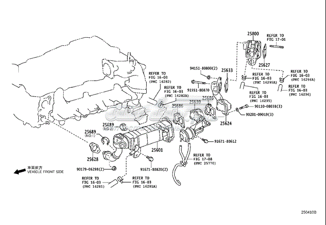 Клапан EGR, рециркуляции газов TOYOTA 2580030190