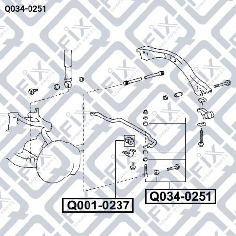 Тяга переднего стабилизатора Q-fix Q0340251 цена, от 6.23 USD