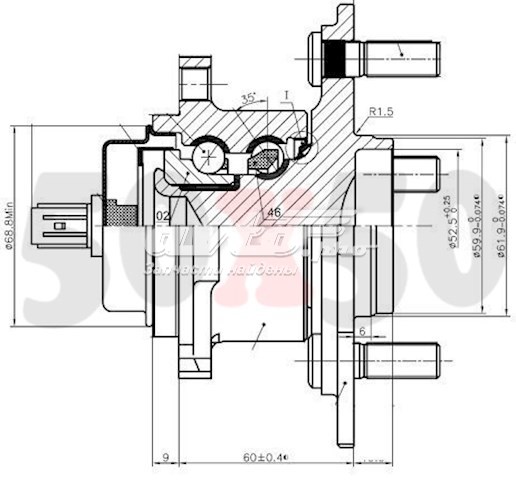 Ступицы задних колес Koyo 3DACF026F17CS цена, от 78.41 USD