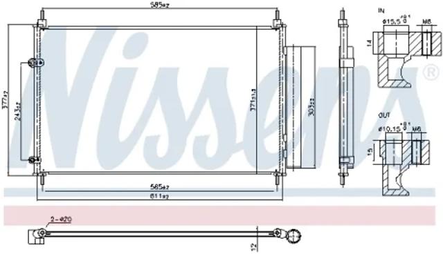 Радиатор охлаждения кондиционера NRF 350615