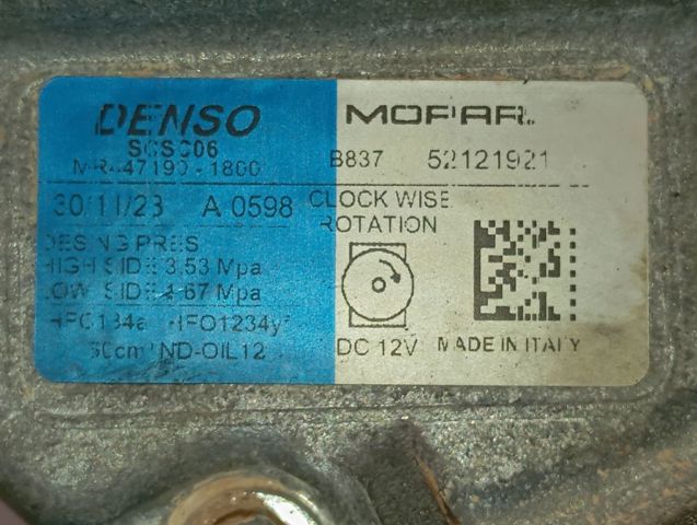 52121921 Fiat/Alfa/Lancia Компрессор хладагента