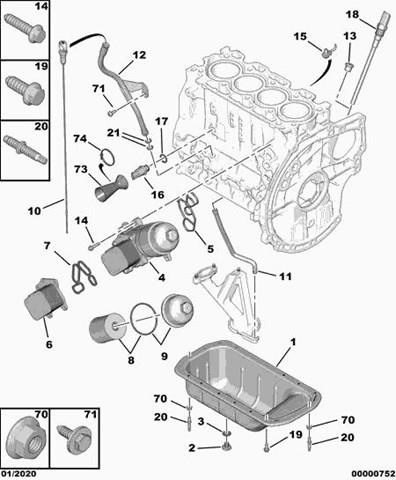 1171H9 Peugeot/Citroen guia de sonda indicador do nível de óleo no motor