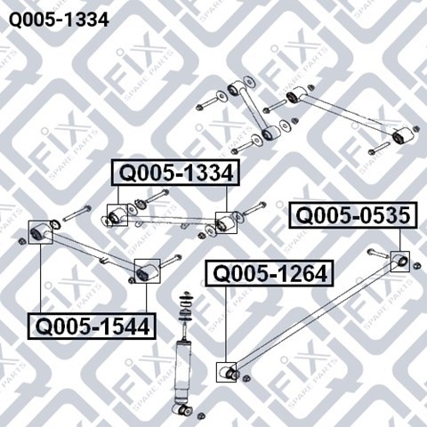 Сайлентблок заднего продольного верхнего рычага Q-fix Q0051334 цена, от 6.06 USD