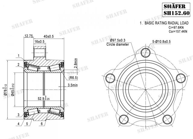 Подшипник ступицы SH15260 Shafer