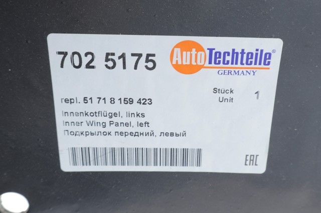 Подкрылок крыла переднего левый Autotechteile 7025175 цена, от 14.76 USD