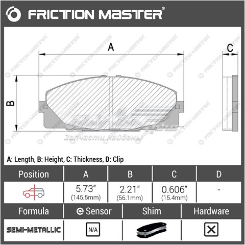 Колодки Friction Master MKD1434 цена, от 22.06 USD