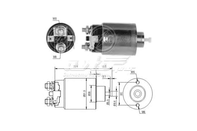 Реле втягивающее стартера NISSAN 233431S710