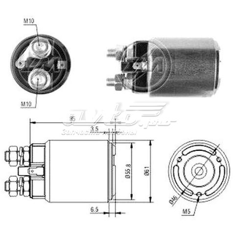 ZM654 ZM relê retrator do motor de arranco