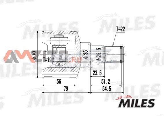 ШРУС внутренний передний GA10013 Miles