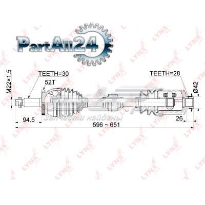 CD1061A Lynxauto Полуось передняя, правая