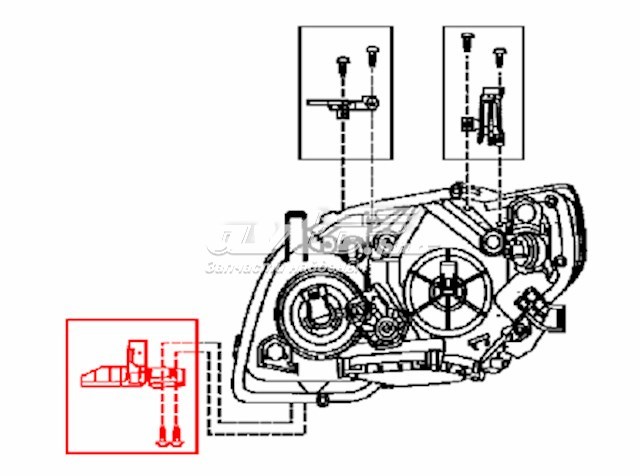 Consola (adaptador) de fixação da luz dianteira direita para Toyota Corolla (E15)