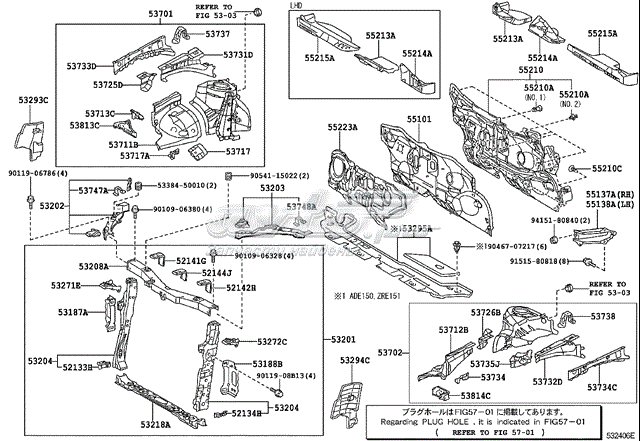 Повітропровід / дефлектор радіатора, правий 5329312040 TOYOTA