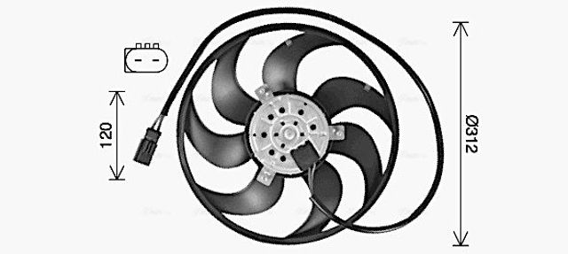 Ventilador (rodete +motor) aire acondicionado con electromotor completo MS7764 AVA