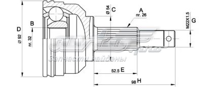 04384702 Chrysler junta homocinética externa dianteira