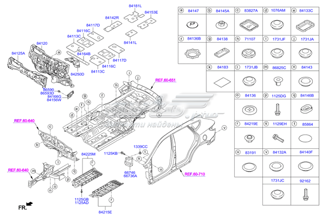 Підлога кузова 842252W000 HYUNDAI