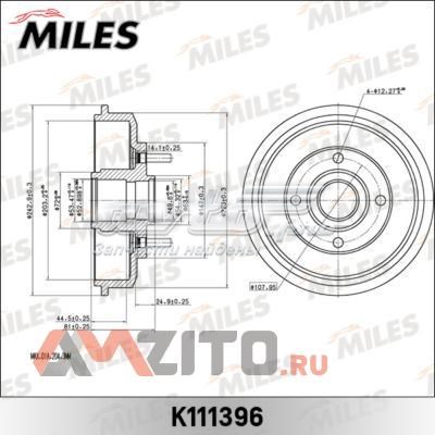 K111396 Miles tambor do freio traseiro