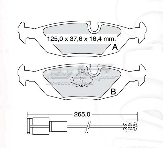 Колодки тормозные задние дисковые DAFMI D381E