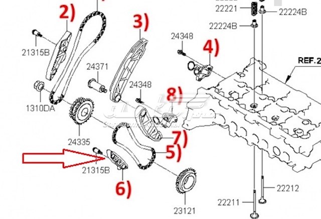 243772F600 Hyundai/Kia amortecedor de cadeia de bomba de óleo