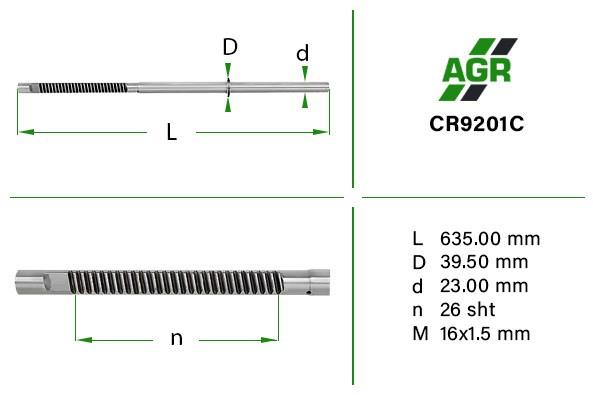 Вал (шток) рулевой рейки CR9201C AGR