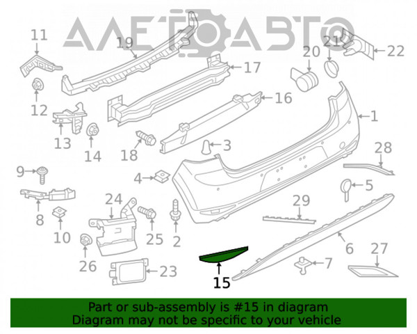 FP7432F6P FPS Правый катафот бампера
