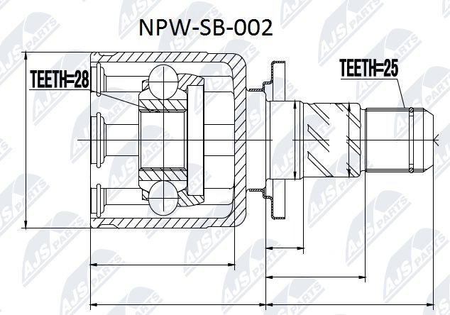 NPW-SB-002 NTY полуось задняя