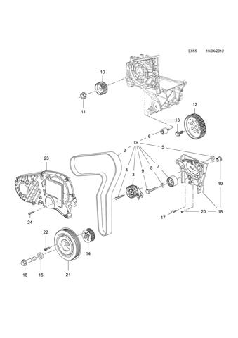 Демпферний шків колінвала 55573593 OPEL