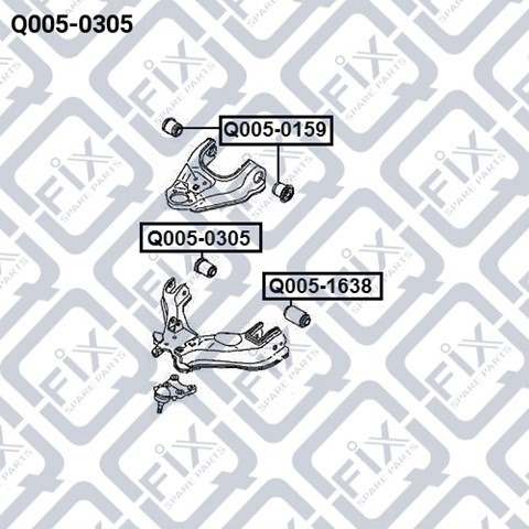 Сайлентблок переднего рычага Q0050305 Q-fix