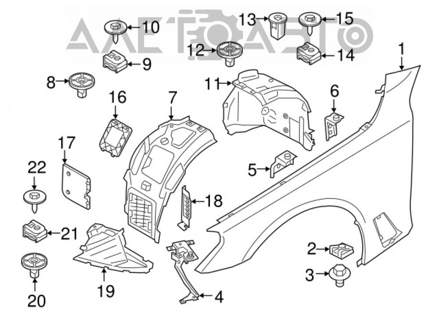 Pára-lama dianteiro direito AND 30821030 preço, a partir de 230,98 USD