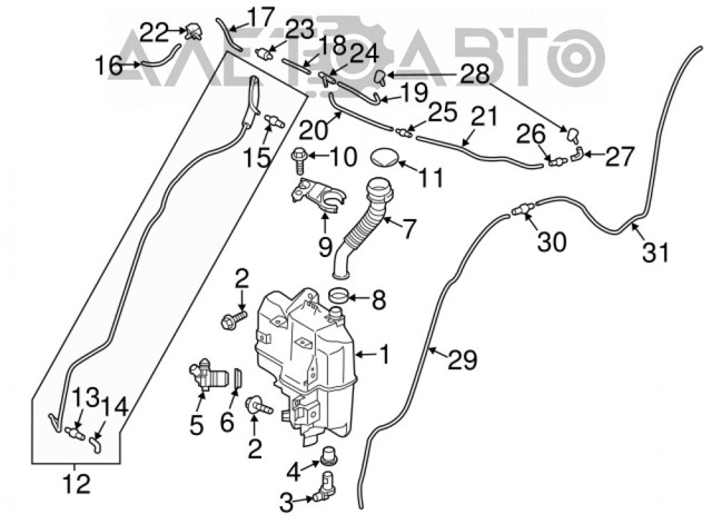 Бачок омывателя K03167481 Mazda