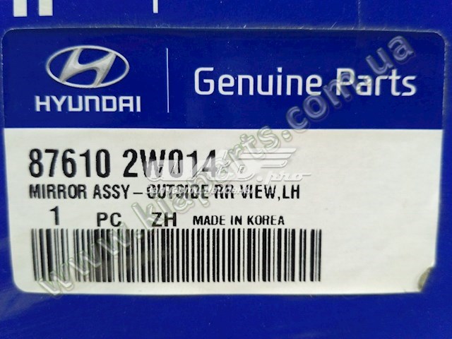 876102W014 Hyundai/Kia Левое боковое зеркало