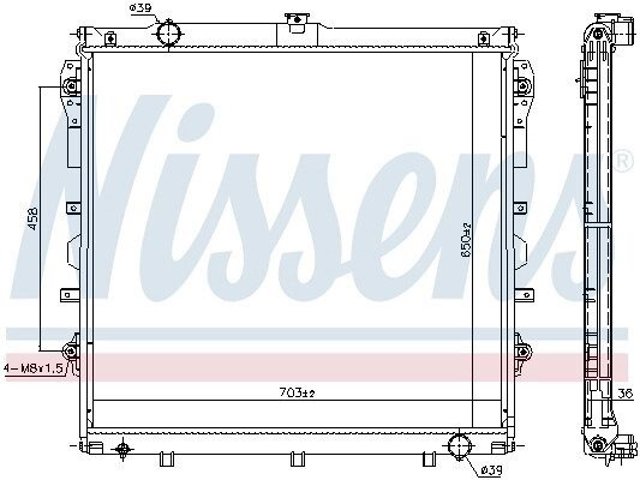 606523 Nissens radiador de esfriamento de motor