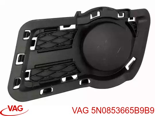 5N0853665B9B9 VAG заглушка (решетка противотуманных фар бампера переднего левая)