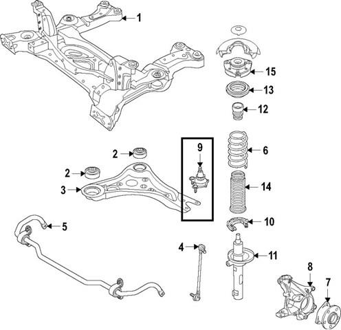 Нижняя шаровая опора L1ED407365 VAG