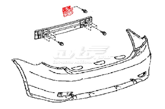 5201512310 Toyota consola de reforçador do pára-choque traseiro