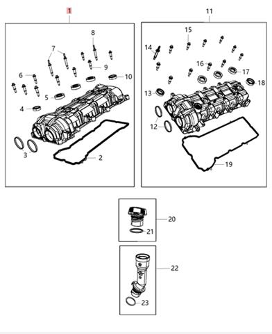 Купить 4893800AF Chrysler Крышка клапанная правая