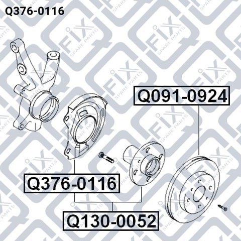 Болт ступицы Q3760116 Q-fix