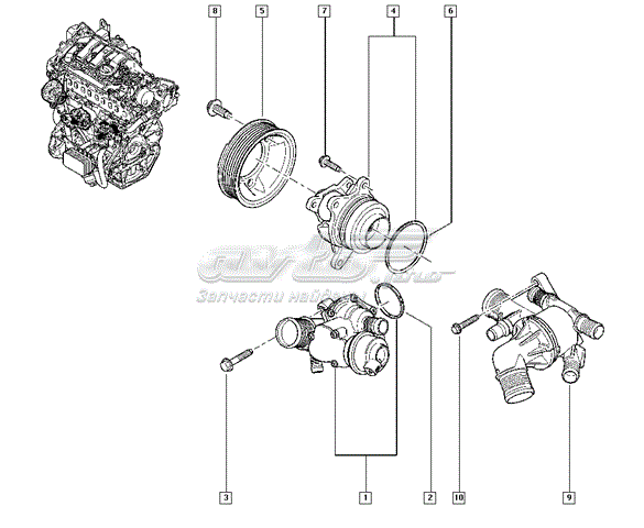 110615482R Renault (RVI) Caixa do termostato