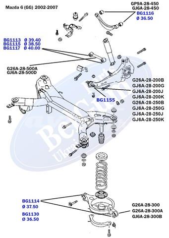 Сайлентблок заднего продольного рычага передний BG1155 Belgum