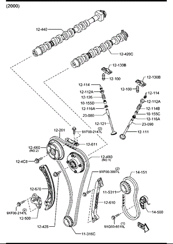 Цепь масляного насоса PE0214151 Mazda