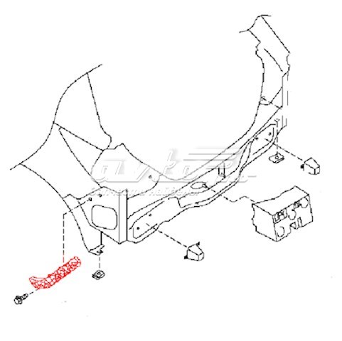 Consola esquerda do pára-choque traseiro para Nissan Tiida (C11)