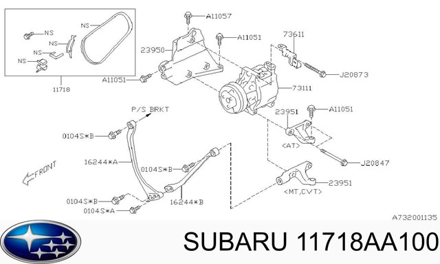 Клиновый ремень Subaru 11718AA100 цена, от 40.23 USD
